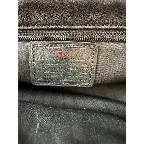 Tumi T-Pass Organizer Brief Soft Napa Leather Laptop Expandable Bag PERSONALIZED - Picture 12 of 16